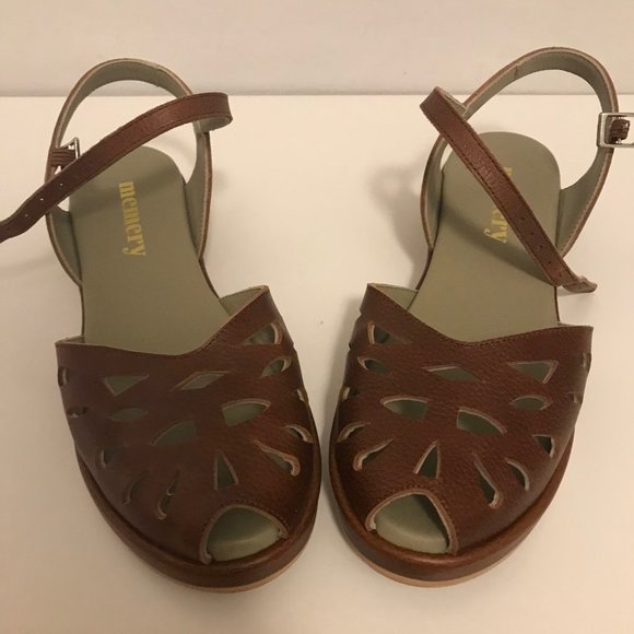 memery Shoes - Memery 1940s/50s style Sandals/Wedges - Brown "Sidse" 6 US/EU 37/UK 4